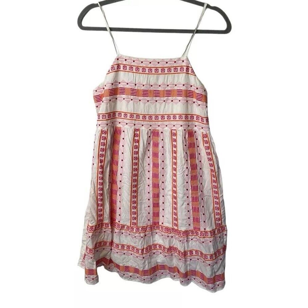 Savanna Jane Dress Tunic Embroidered Top Spaghetti Strap Lined Women Size Small